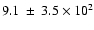 $9.1~ \pm~ 3.5\times 10^2$