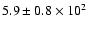 $5.9 \pm 0.8\times 10^2$
