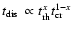 $\mbox{$t_{\rm dis}$ }\propto t_{\rm rh}^x t_{\rm cr}^{1-x}$