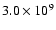 $3.0\times 10^9$