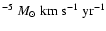 $^{-5}~M_{\odot}~{\rm km~s}^{-1}~{\rm yr}^{-1}$