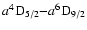 $a^4{\rm D}_{5/2}{-}a^6{\rm D}_{9/2}$