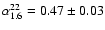 $\alpha^{22}_{1.6} = 0.47 \pm
0.03$