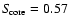 $S\!_{\rm core} = 0.57$