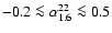 $-0.2 \la \alpha_{1.6}^{22} \la 0.5$