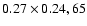$0.27 \times 0.24, 65$