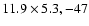 $11.9 \times 5.3, -47$