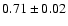$0.71 \pm 0.02$
