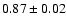 $0.87 \pm 0.02$