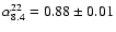$\alpha_{8.4}^{22} = 0.88 \pm 0.01$