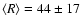 $\langle R\rangle = 44 \pm 17$