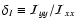 $\delta_I\equiv \mathcal{I}_{yy}/\mathcal{I}_{xx}$