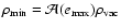 $\rho_{\rm min}=\mathcal{A}(e_{\rm max})\rho_{\rm vac}$