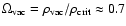 $\Omega_{\rm vac}=\rho_{\rm vac}/\rho_{\rm crit}\approx 0.7$