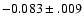 $-0.083\pm.009$
