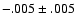 $-.005\pm .005$