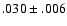 $.030\pm .006$