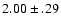 $2.00\pm .29$