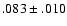 $.083\pm .010$