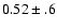$0.52\pm .6$