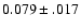 $0.079\pm.017$