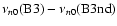 $\nu_{n0}({\rm B3})-\nu_{n0}({\rm
B3nd})$