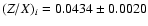 $(Z/X)_i=0.0434\pm0.0020$