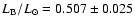 $L_{\rm B}/L_{\odot}=0.507
\pm 0.025$