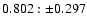 $0.802:\pm0.297$
