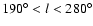 $190^\circ <l<280^\circ $