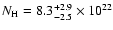 $N_{\rm
H}=8.3^{+2.9}_{-2.5}\times10^{22}$