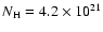 $N_{\rm H}=4.2\times10^{21}$