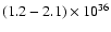 $(1.2-2.1)\times10^{36}$