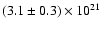 $(3.1\pm0.3)\times10^{21}$