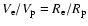 $V_{\rm e}/V_{\rm p} = R_{\rm e}/R_{\rm p}$