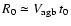 $R_0 \simeq V_{\rm agb}~t_0$