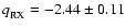 $\emph{q}_{\rm {RX}} = -2.44 \pm 0.11$