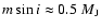 $m \sin i \approx
0.5~M_{\rm J}$