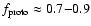 $f_{{\rm proto}} \approx 0.7{-}0.9$