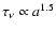 $\tau_\nu \propto a^{1.5}$