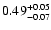$\rm0.49^{+0.05}_{-0.07}$