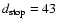 $d_{\rm stop} = 43$