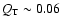 $Q_{\rm T}\sim0.06$