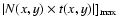 $\vert N(x,y) \times t(x,y) \vert ]_{\rm max}$