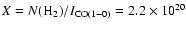 $X=N({\rm H}_2)/I_{{\rm CO}(1-0)}=2.2\times 10^{20}$