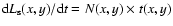 ${\rm d}L_{\rm s}(x,y)/{\rm d}t=N(x,y) \times t(x,y)$