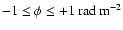 $-1
\le \phi \le +1\ \mbox{rad}\ \mbox{m}^{-2}$