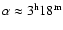 $\alpha\approx 3^{\rm h}18^{\rm m}$