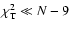 $\chi^2_{\rm T} \ll N-9$