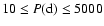 $10 \le P (\rm d) \le 5000$